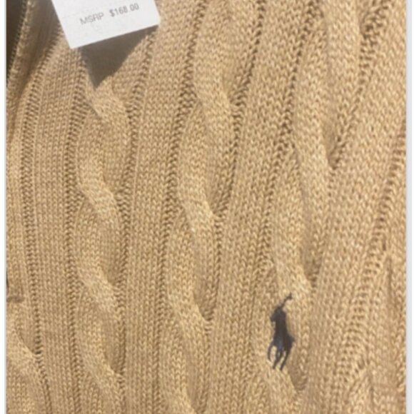 Polo Ralph Lauren Cable Knit Sweater Men's Size 3XLT Big & Tall Camel Brown - Picture 6 of 6